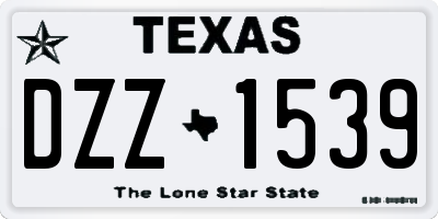 TX license plate DZZ1539