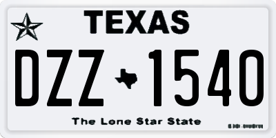 TX license plate DZZ1540