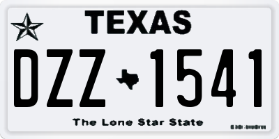 TX license plate DZZ1541