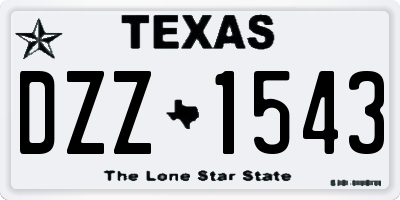 TX license plate DZZ1543