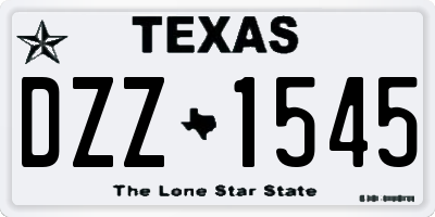 TX license plate DZZ1545