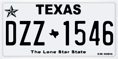 TX license plate DZZ1546