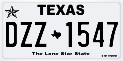 TX license plate DZZ1547