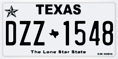 TX license plate DZZ1548