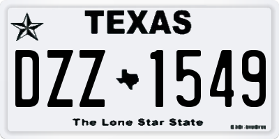 TX license plate DZZ1549