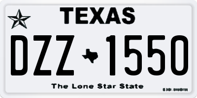 TX license plate DZZ1550