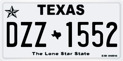 TX license plate DZZ1552