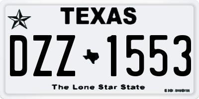 TX license plate DZZ1553