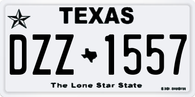 TX license plate DZZ1557