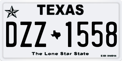 TX license plate DZZ1558