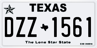 TX license plate DZZ1561