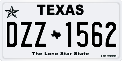 TX license plate DZZ1562