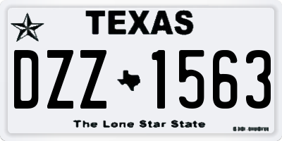 TX license plate DZZ1563