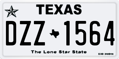 TX license plate DZZ1564