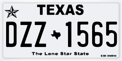 TX license plate DZZ1565