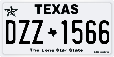 TX license plate DZZ1566