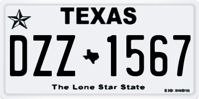 TX license plate DZZ1567