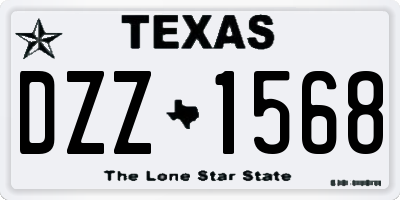 TX license plate DZZ1568