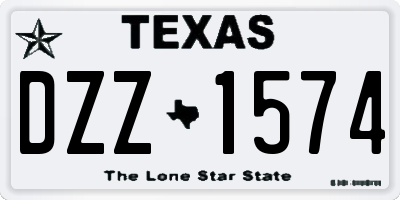 TX license plate DZZ1574