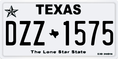 TX license plate DZZ1575