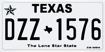 TX license plate DZZ1576