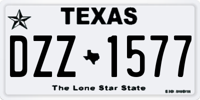 TX license plate DZZ1577