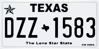 TX license plate DZZ1583