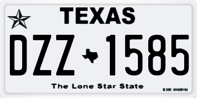 TX license plate DZZ1585