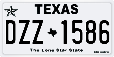 TX license plate DZZ1586