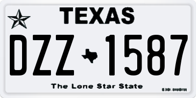 TX license plate DZZ1587