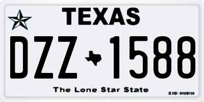 TX license plate DZZ1588