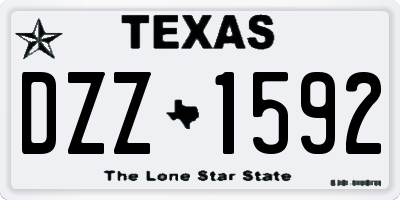 TX license plate DZZ1592