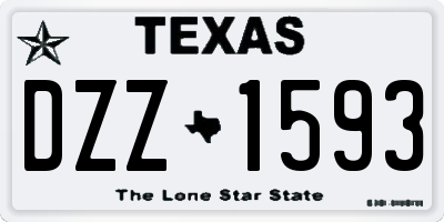 TX license plate DZZ1593