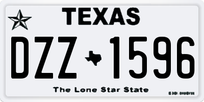 TX license plate DZZ1596