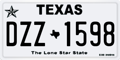 TX license plate DZZ1598