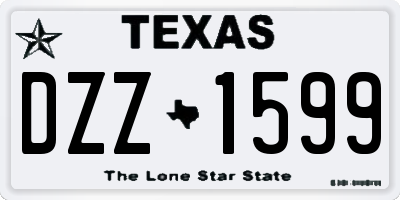 TX license plate DZZ1599