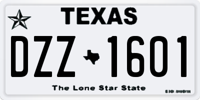 TX license plate DZZ1601