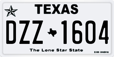 TX license plate DZZ1604