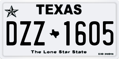 TX license plate DZZ1605