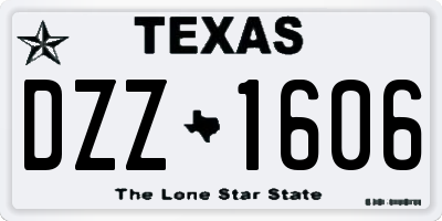 TX license plate DZZ1606