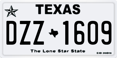 TX license plate DZZ1609