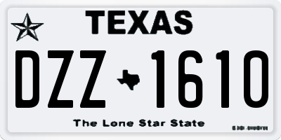 TX license plate DZZ1610