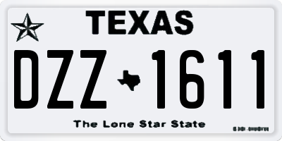 TX license plate DZZ1611