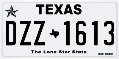 TX license plate DZZ1613