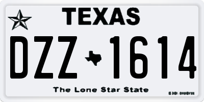 TX license plate DZZ1614