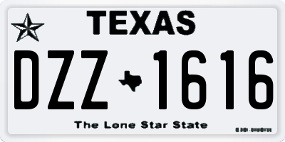 TX license plate DZZ1616