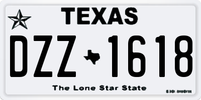 TX license plate DZZ1618