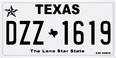 TX license plate DZZ1619