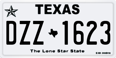 TX license plate DZZ1623