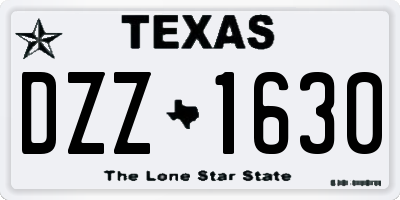 TX license plate DZZ1630